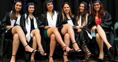 Female students at graduation.