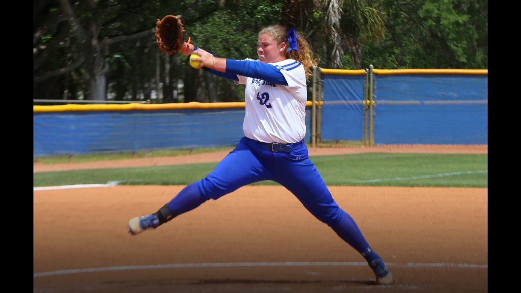 Tiffany Dodson pitching.