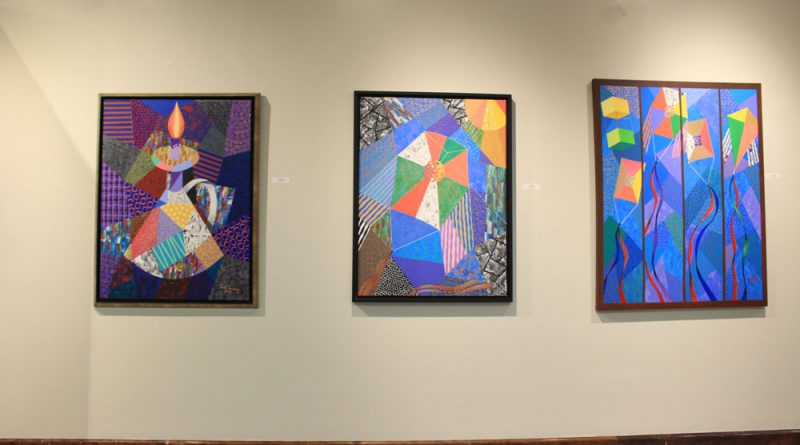 Photo of several artworks by Fred Thomas.