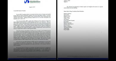 MDC Foundation letter condemning decision to reboot presidential search.