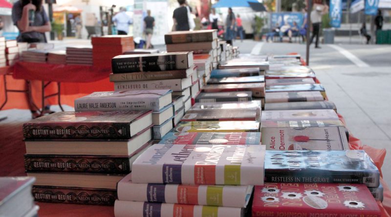 Photo of books for sale at the Miami Book Fair.