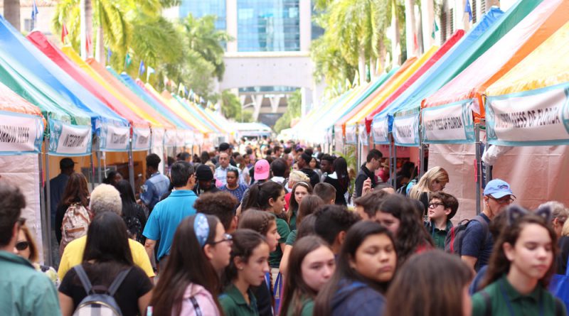 Young students enjoying the Miami Book Fair.