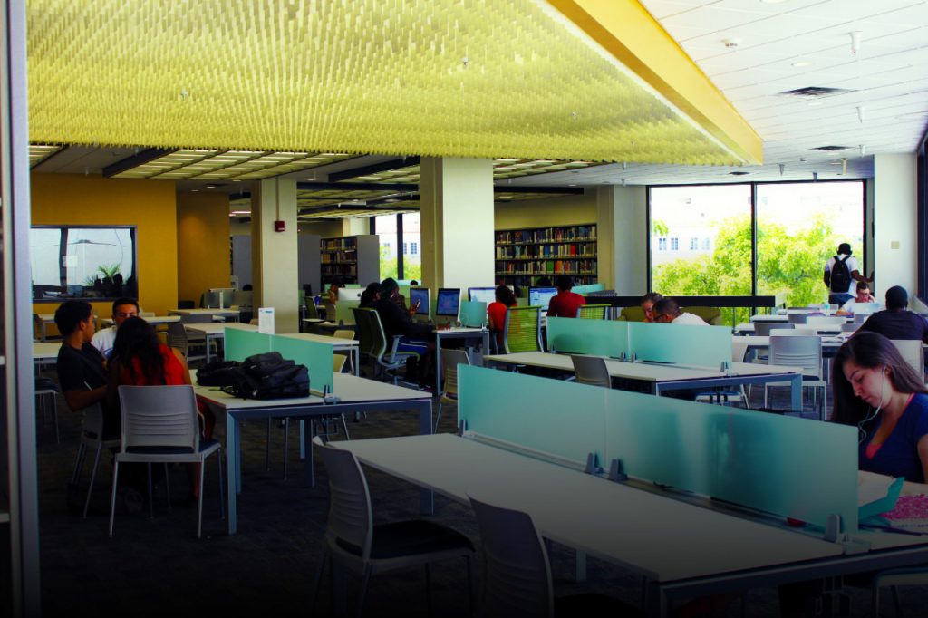 The library at Wolfson Campus. MDC to provide online tutoring.