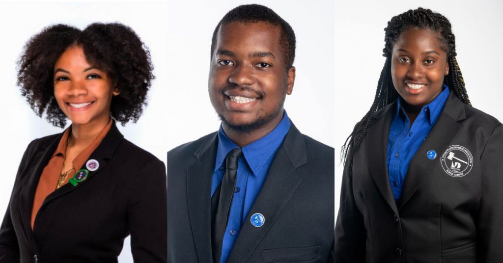 The three students who won full scholarships to Tuskegee.