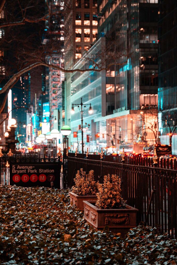 New York City at night.