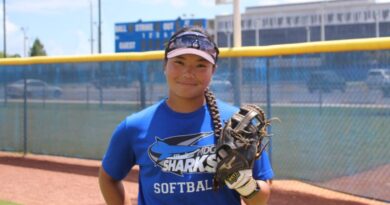 Sophomore Amanda Handa leads the Lady Sharks pitching staff this season with a 16–9 record, a 1.73 ERA , 135 strikeouts and a miniscule 1.11 WHIP.