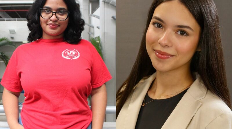 Hilary Ramirez Payamps and Dianela Tabares Revilla, students in the Honors College at Padrón Campus, received the Phi Theta Kappa Guistwhite Scholarship.