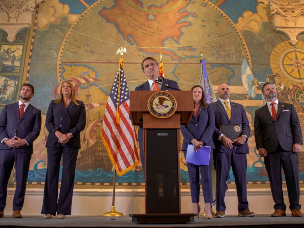Hundreds of Cuban exiles assembled at the Freedom Tower on May 20 for a Department of Justice press conference, announcing the indictment of former Cuban President Raúl Castro.