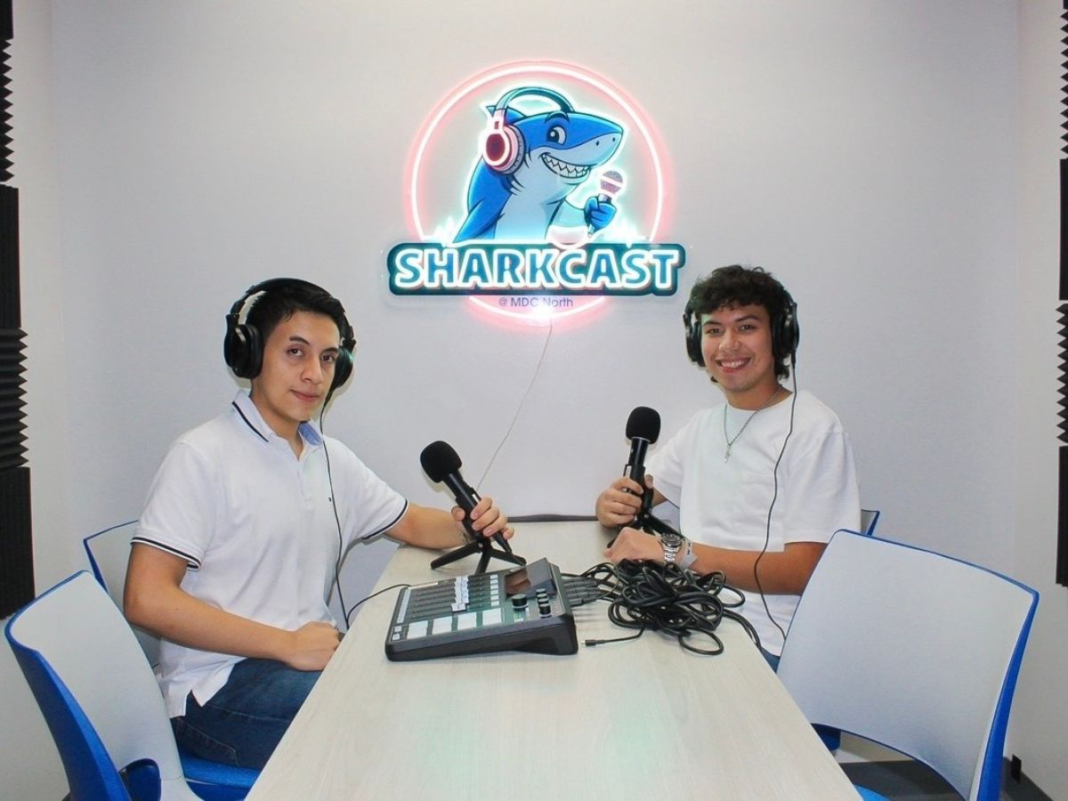 Two North Campus students founded the SharkCast podcast in March. It concentrates on student-led initiatives. Seven episodes have aired and new shows are planned this summer.