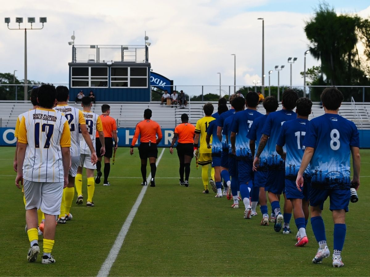 Photo from Miami Dade College men's soccer team's 9-0 victory versus South Florida Bible College.