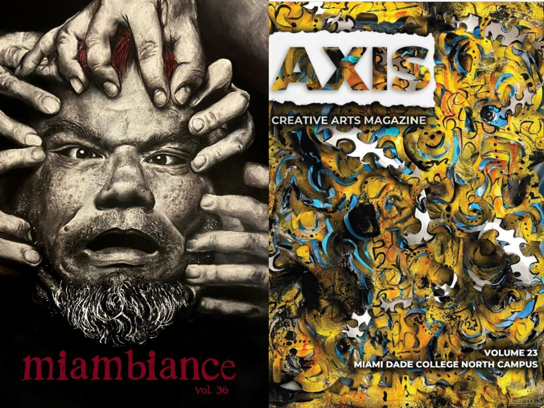 Magazine covers of Miami Dade College student publications: Miambiance and AXIS
