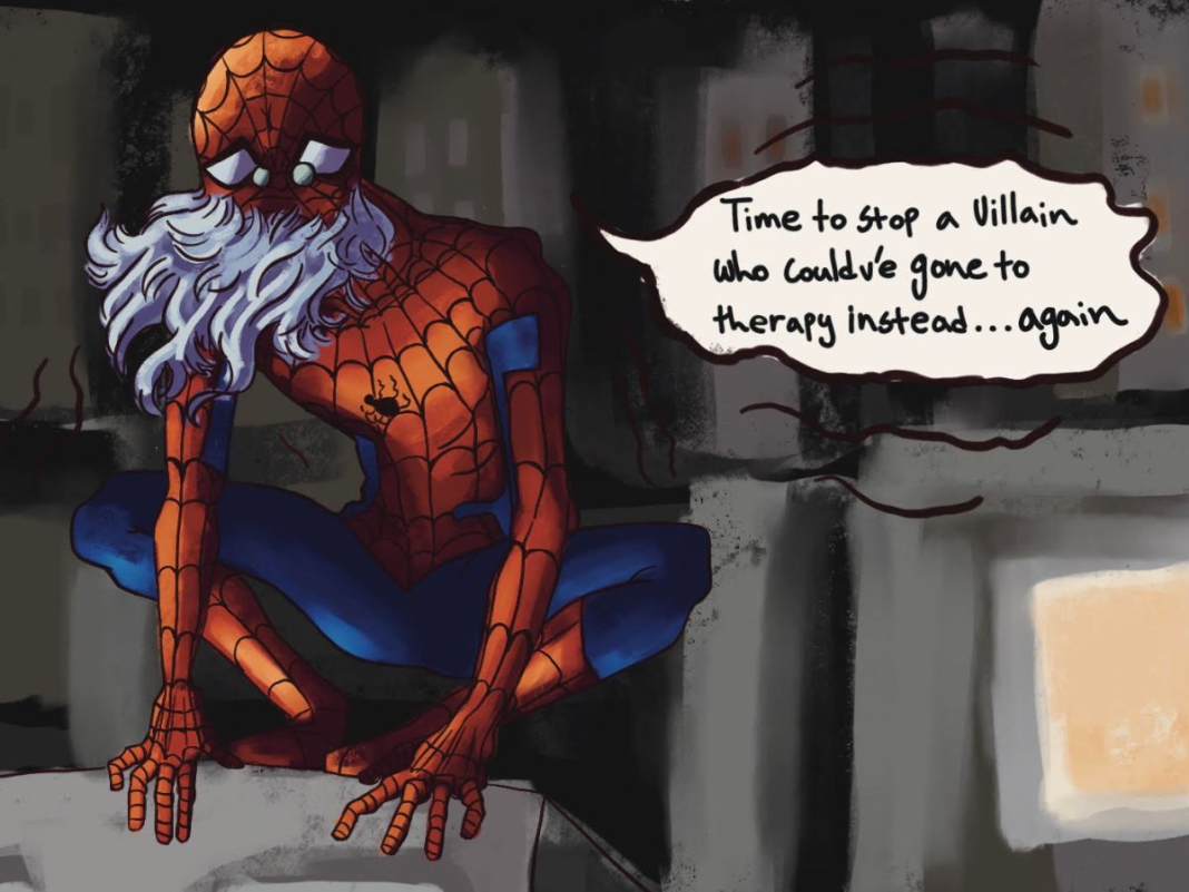 Spider-Man illustration about the latest movie in the superhero saga.