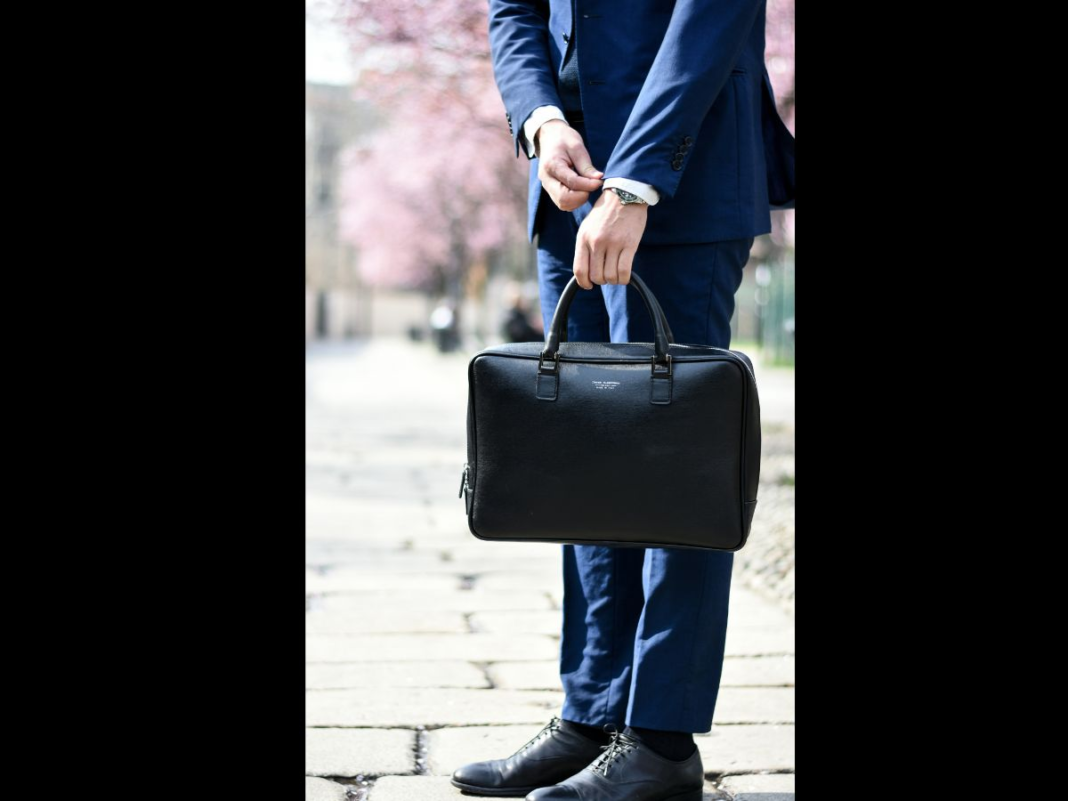 A man with a business bag.
