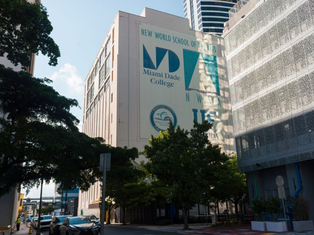 A photo of the front part of New World School of the Arts that is celebrating its 40th year.