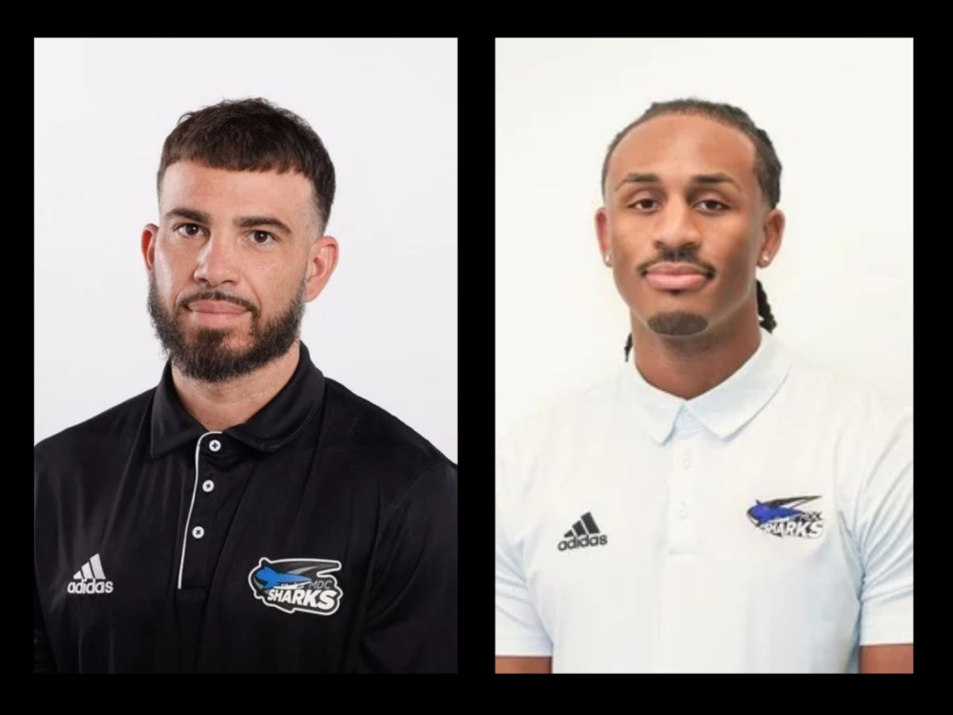 Pictured are Miami Dade College assistant basketball coaches Eric Rodriguez and Brandon Martin.