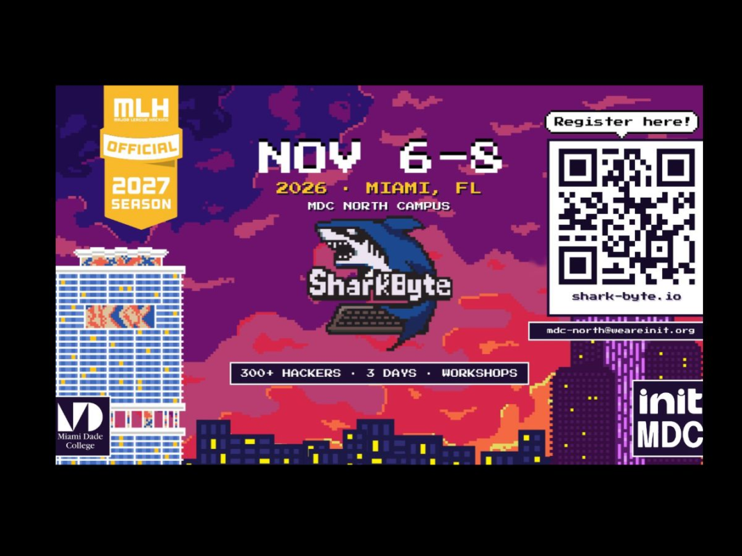 SharkByte Hackathon poster.