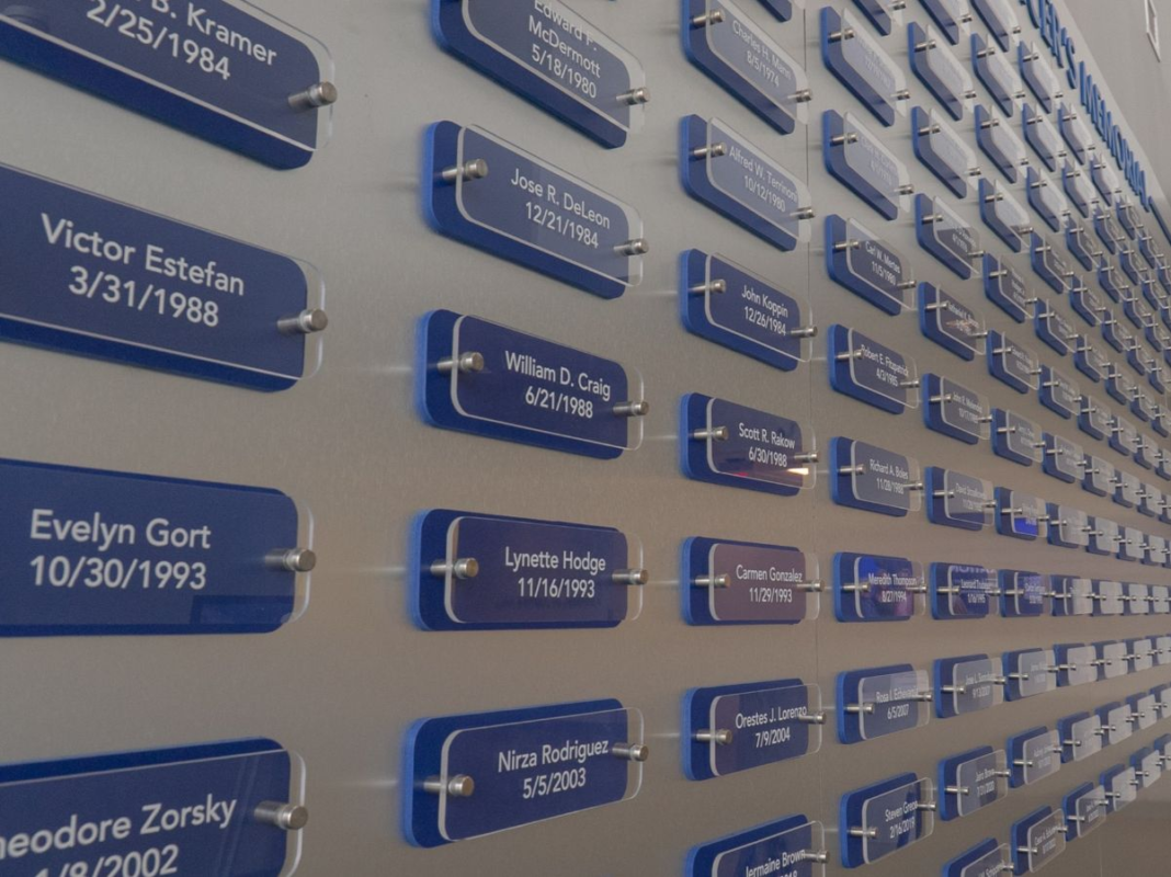 Picture of the Wall of Fallen Heroes located at the School of Justice at North Campus